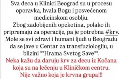 POVREĐENIM MAKEDONCIMA TREBA KRV: Estrada hitno moli za pomoć!