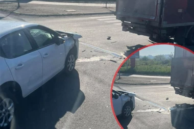 JEZIVA NESREĆA NA OBRENOVAČKOM PUTU! Stvaraju se gužve kod skretanja za Železnik! (FOTO)