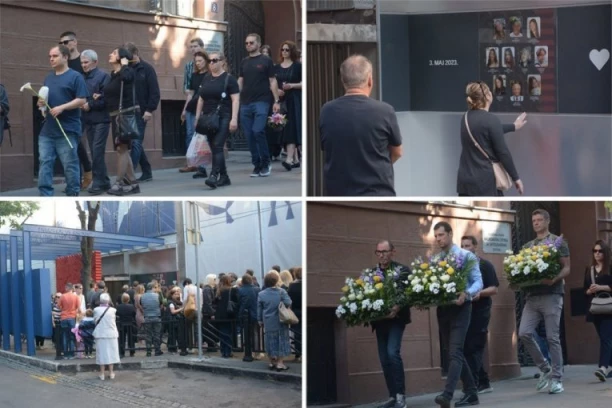 JECAJI U TIŠINI! Roditelji nastradale dece u tišini polažu cveće ispred Ribnikara! SVE JE STALO U ULICI KRALJA MILUTINA KAO I TOG JUTRA! (VIDEO)