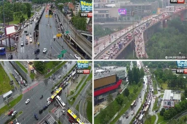 NEVREME NAPRAVILO HAOS U SAOBRAĆAJU U BEOGRADU! U ovim delovima grada je najkritičnije, a u zemunskom naselju potop