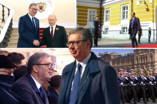 OGLASIO SE VUČIĆ! Predsednik Srbije uz najistaknutije lidere tik uz Putina na PARADI u Moskvi! (VIDEO)