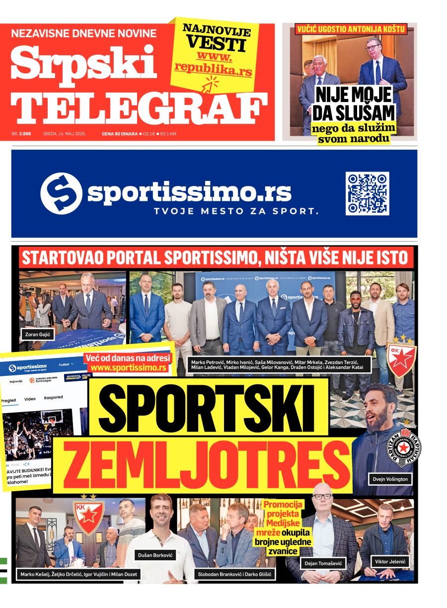Srpski telegraf naslovna strana